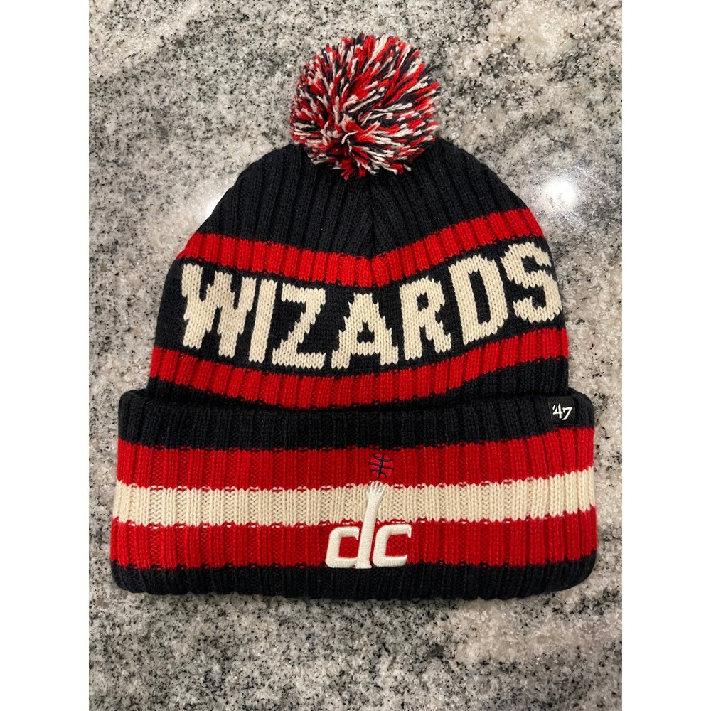 47 Brand Washington Wizards NBA Beanie Hat Knit Cuffed Pom Fleece‎ Lined OSFA